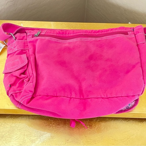 Bags Nwt Hot Pink Fuchsia Fabric Book Bag Poshmark